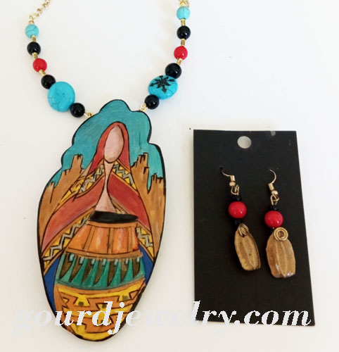 Indian Maiden Gourd Shard Necklace - Image 3