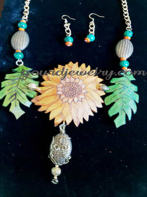 Sunflower Day Gourd Shard Necklace Set - Image 2
