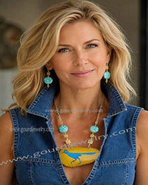 Blue Star Roadrunner Gourd Shard Necklace Set