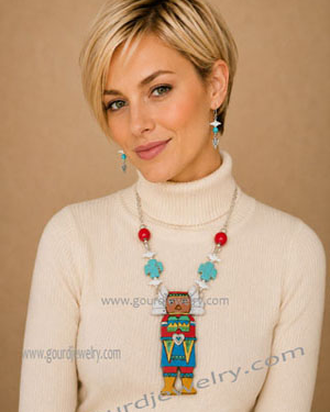 Southwest Kachina Gourd Shard Necklace Set