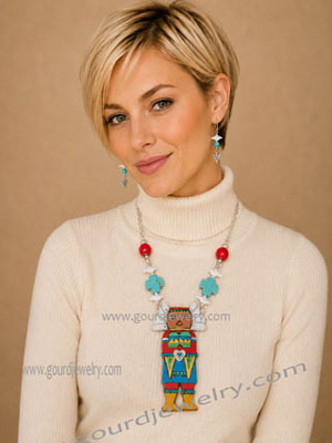 Southwest Kachina Gourd Shard Necklace Set