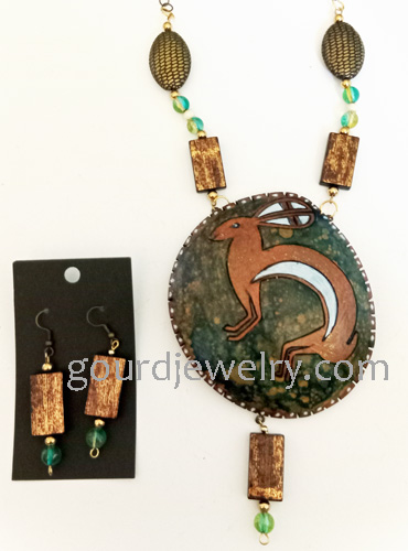 Mimbres Rabbit Gourd Shard Necklace Set - Image 3