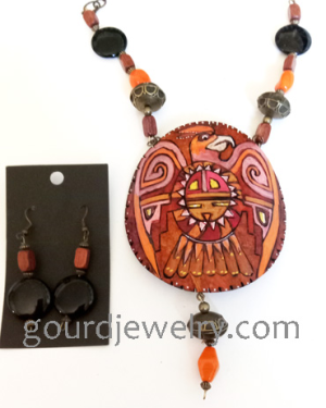 Desert Thunderbird Gourd Shard Necklace Set