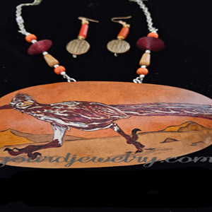 Wide Road Runner Gourd Shard Necklace Set